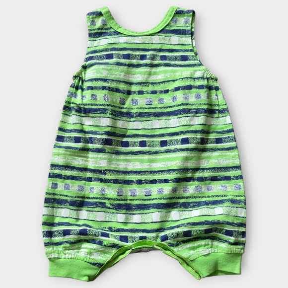 Keedo Baby Romper 3-6 Months Green Striped 100% Cotton Made in South Africa - Picture 2 of 8
